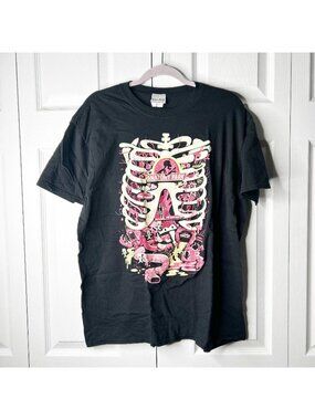 Rick & Morty Anatomy Park Black Graphic T-Shirt Men's Size X-Large XL